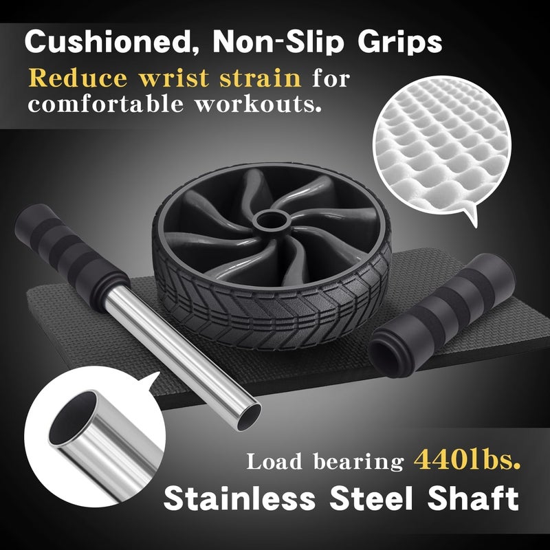 FEELCAT Ab roller wheel abdominal exercise core workout weight loss no noise easy to assembling light weight perfect home gym equipment for men & women - Image 4